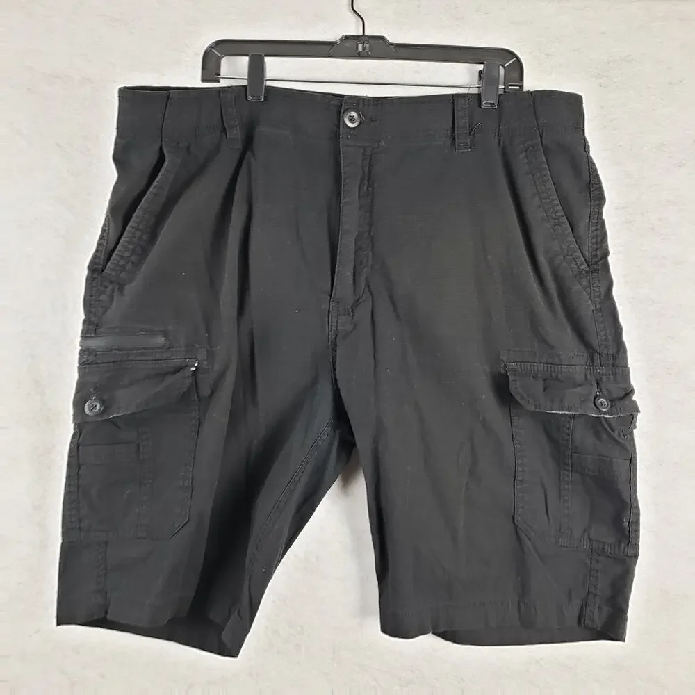 Wearfirst Men's 42 Cargo Pocket Rip Stop Shorts Black Outdoor Hiking‎ Gorpcore